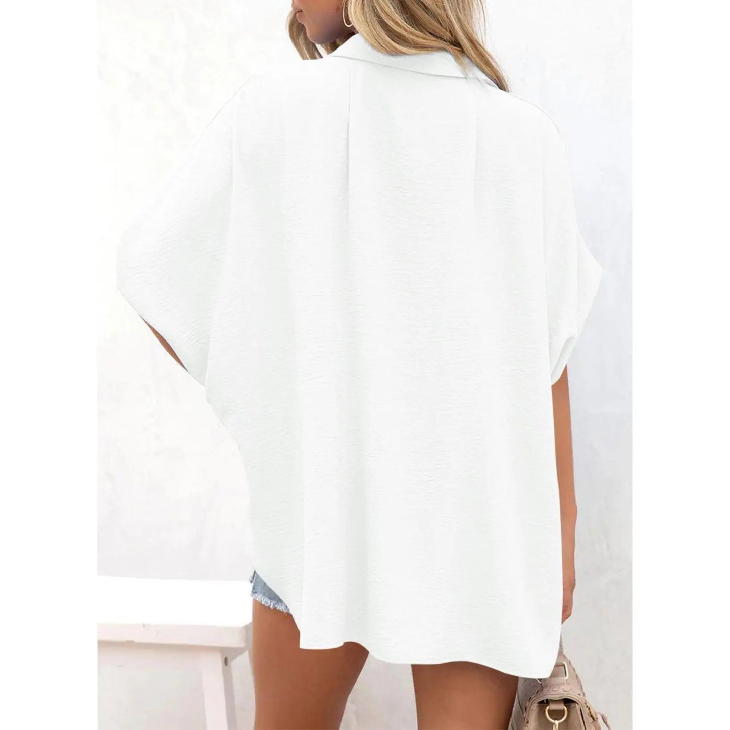 Women's Tops Dressy Casual V Neck Button Down Shirts