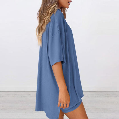 Women's Oversized Crewneck & Biker Shorts Lounge Set