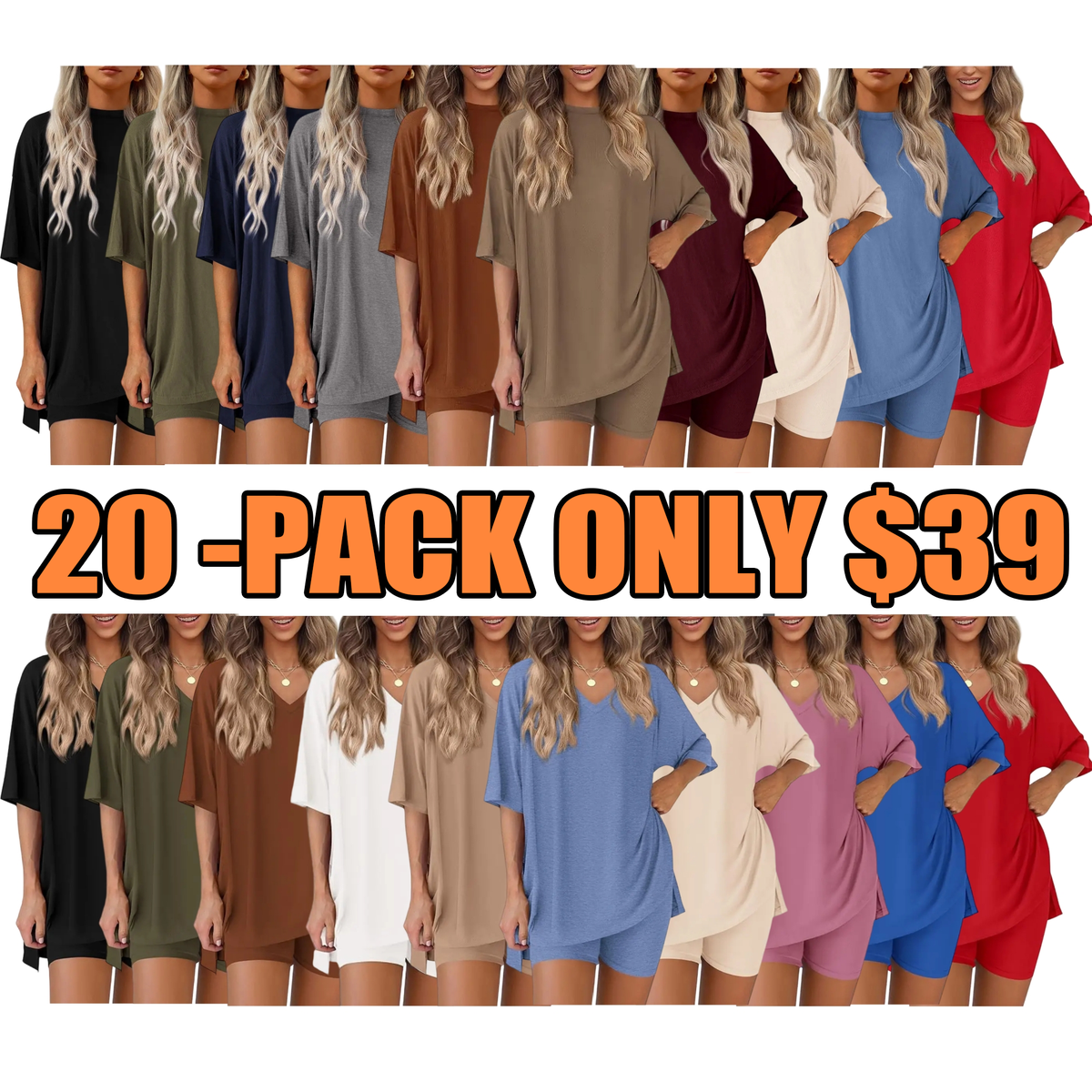 Women's Oversized Crewneck & Biker Shorts Lounge Set