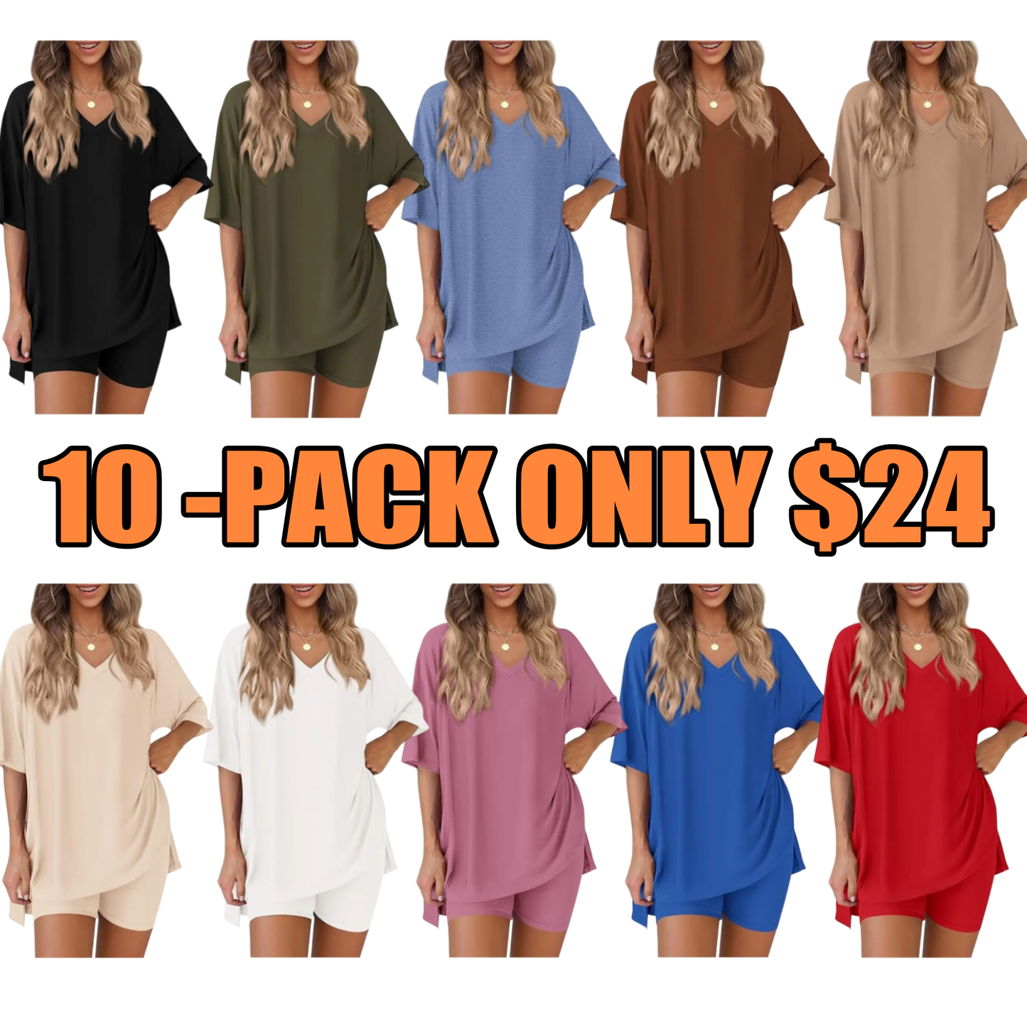Women's Oversized Crewneck & Biker Shorts Lounge Set