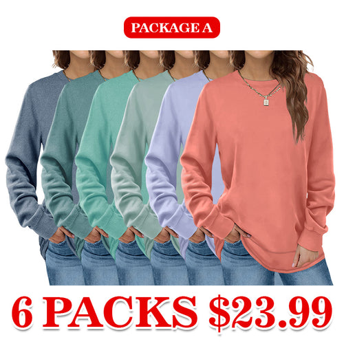 Women Crewneck Long Sleeve Shirts