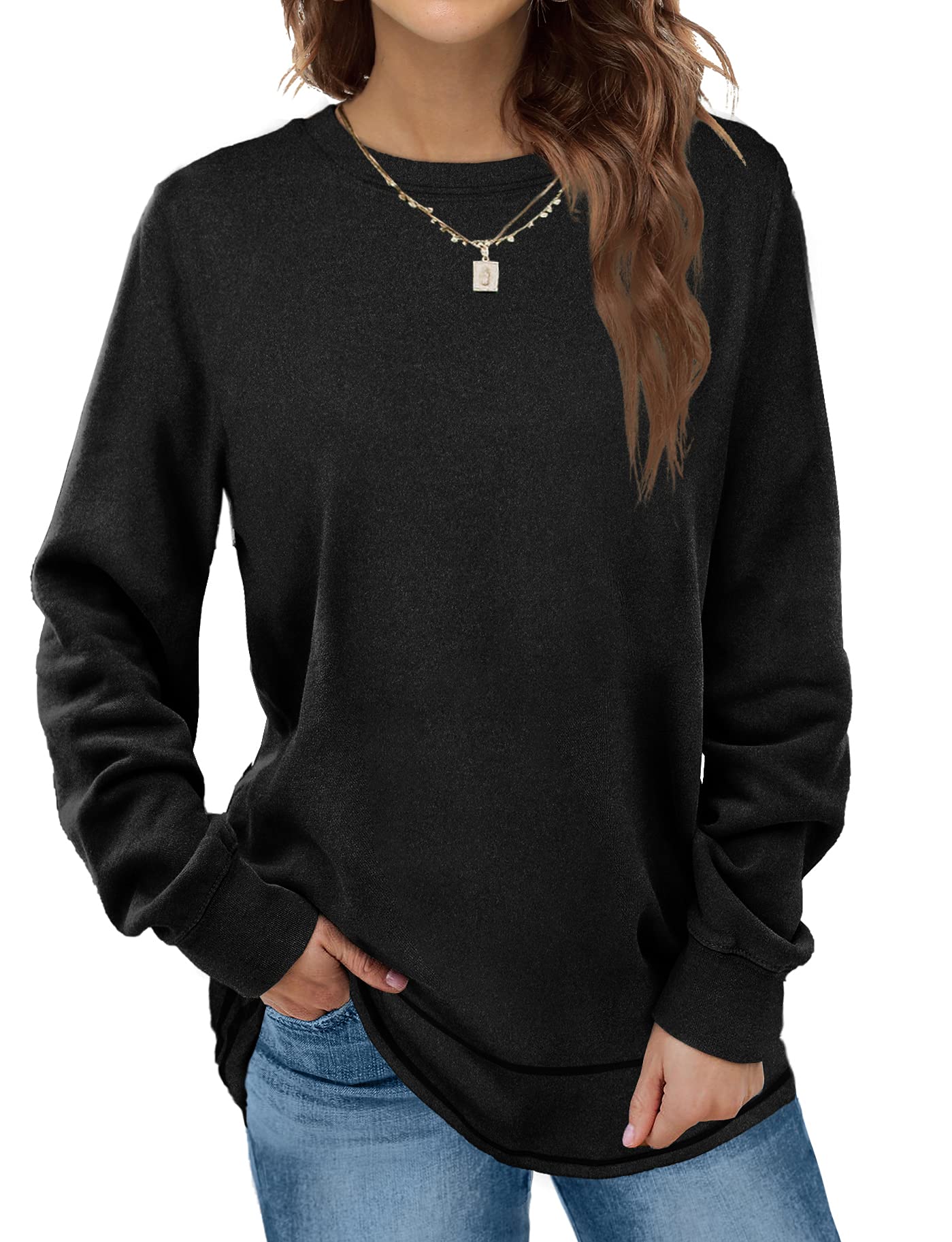 Women Crewneck Long Sleeve Shirts