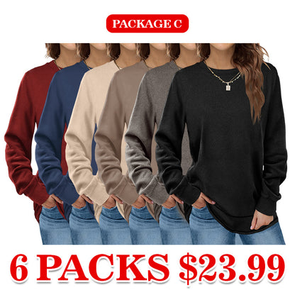 Women Crewneck Long Sleeve Shirts