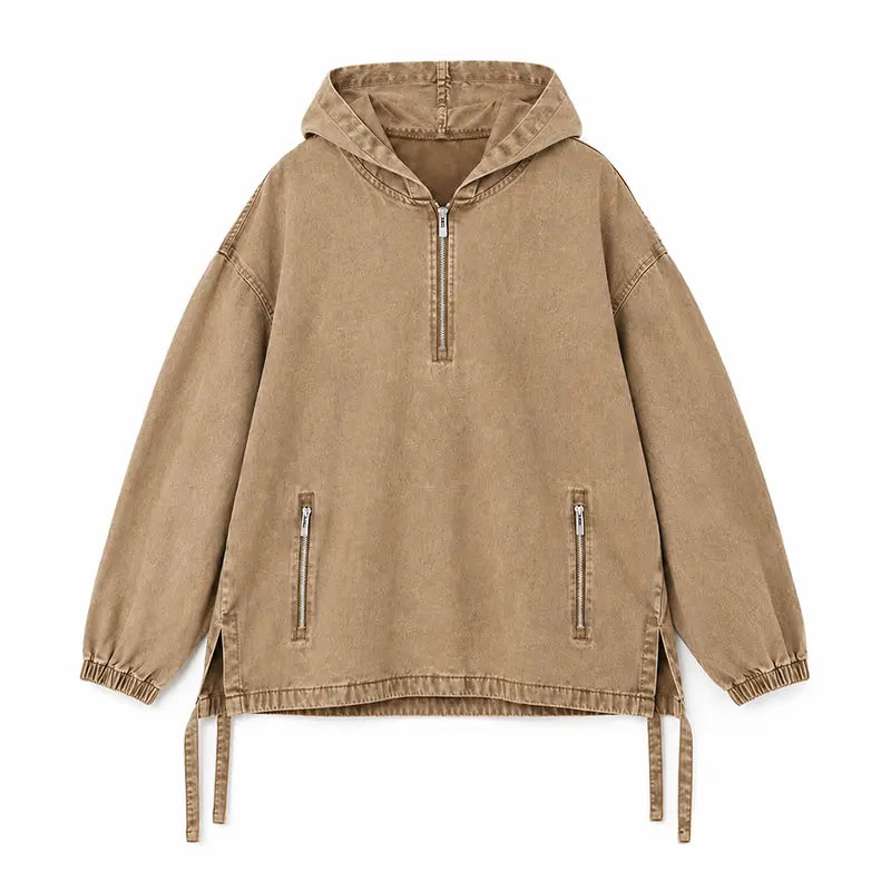 Unisex Cotton Washed Denim Hoodie