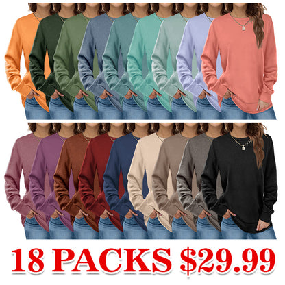 Women Crewneck Long Sleeve Shirts