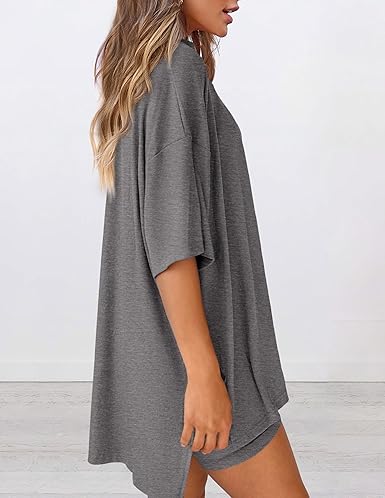 Women's Oversized Crewneck & Biker Shorts Lounge Set