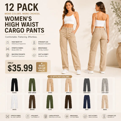 Women's High Waist Stretch Cargo Pants