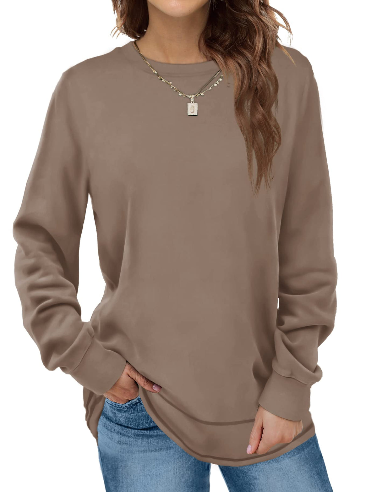 Women Crewneck Long Sleeve Shirts