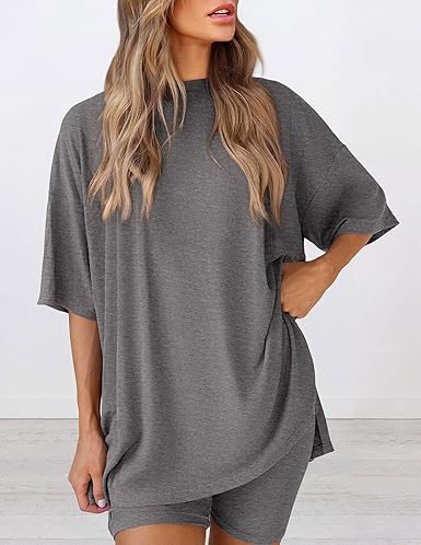 Women's Oversized Crewneck & Biker Shorts Lounge Set
