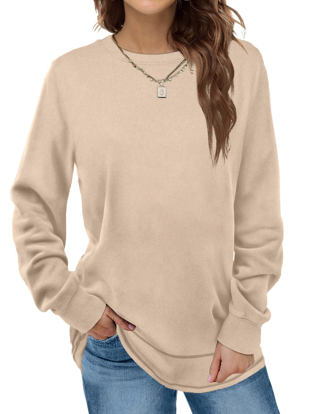 Women Crewneck Long Sleeve Shirts