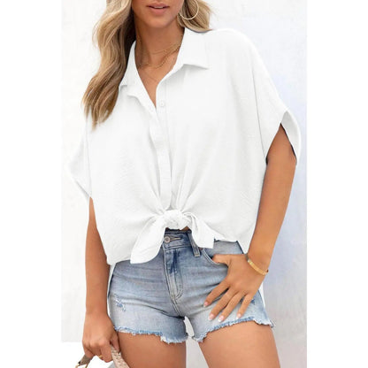 Women's Tops Dressy Casual V Neck Button Down Shirts