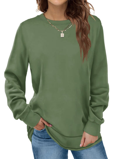 Women Crewneck Long Sleeve Shirts